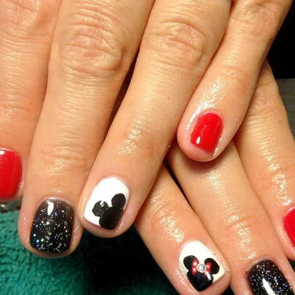 DISNEY (Minnie & Retro Mickey Mouse) Fingernail Sticker Manicure Decals - Picture 7 of 7
